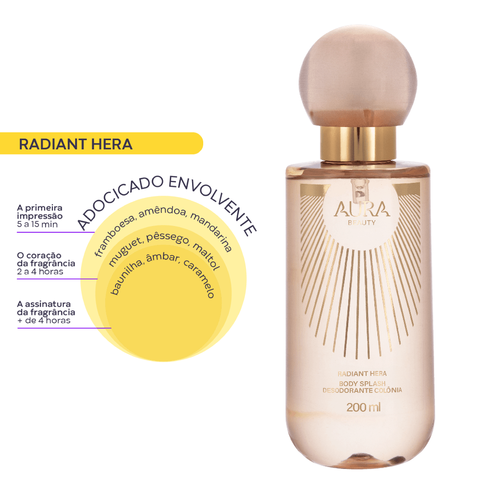 Miniatura 4 do produto Body Splash desodorante Colônia Aura Beauty Radiant Hera 200Ml