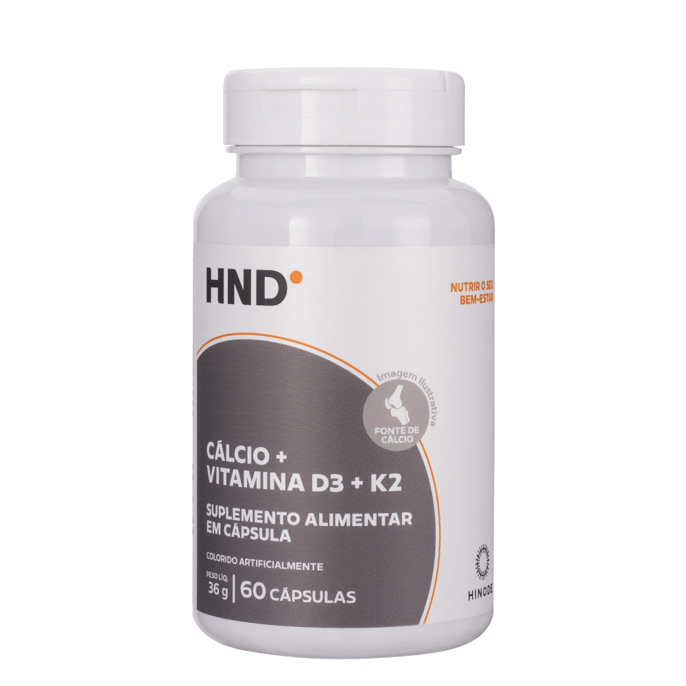 Cálcio + Vitamina D3 + K2 em 60 Cápsulas HND