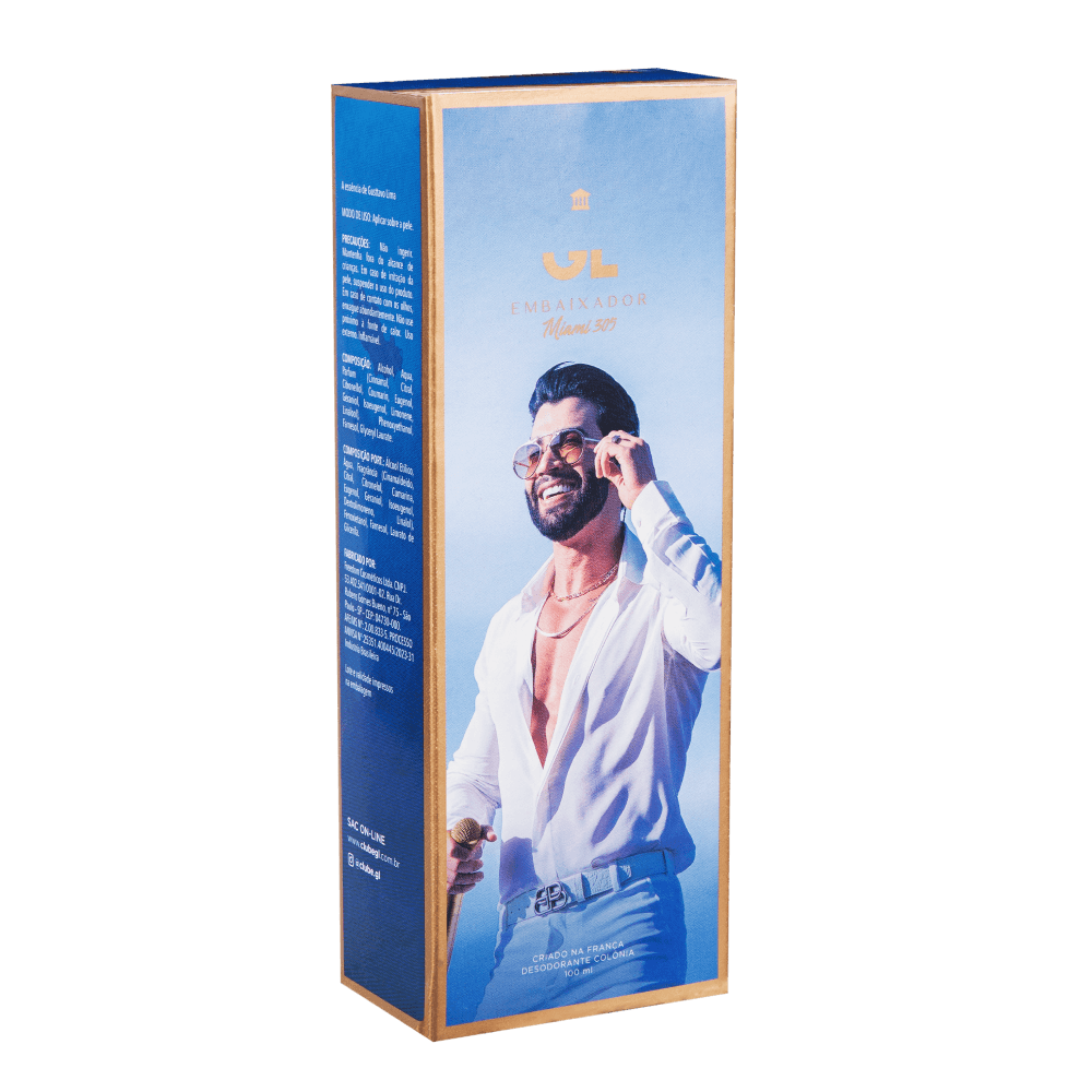 Miniatura 5 do produto GL Embaixador Miami 305 Gusttavo Lima Deo Colônia 100ml