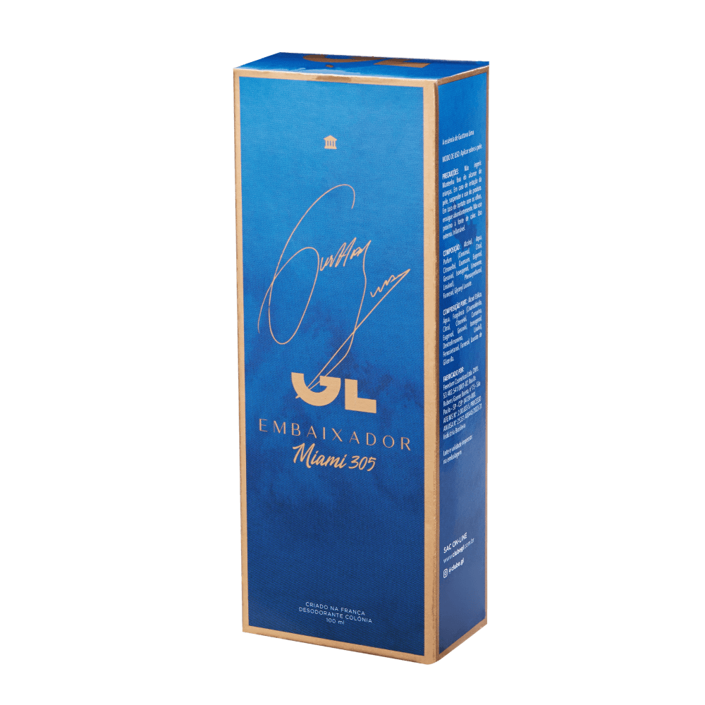 Miniatura 8 do produto GL Embaixador Miami 305 Gusttavo Lima Deo Colônia 100ml