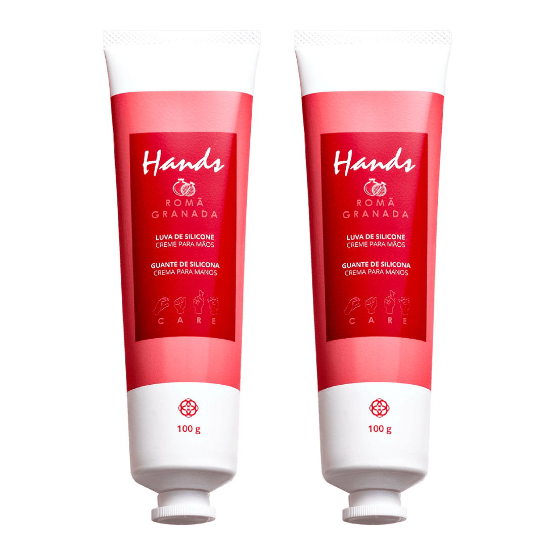 Kit 2 Luvas De Silicone Romã Creme Para As Mãos Hands 100g