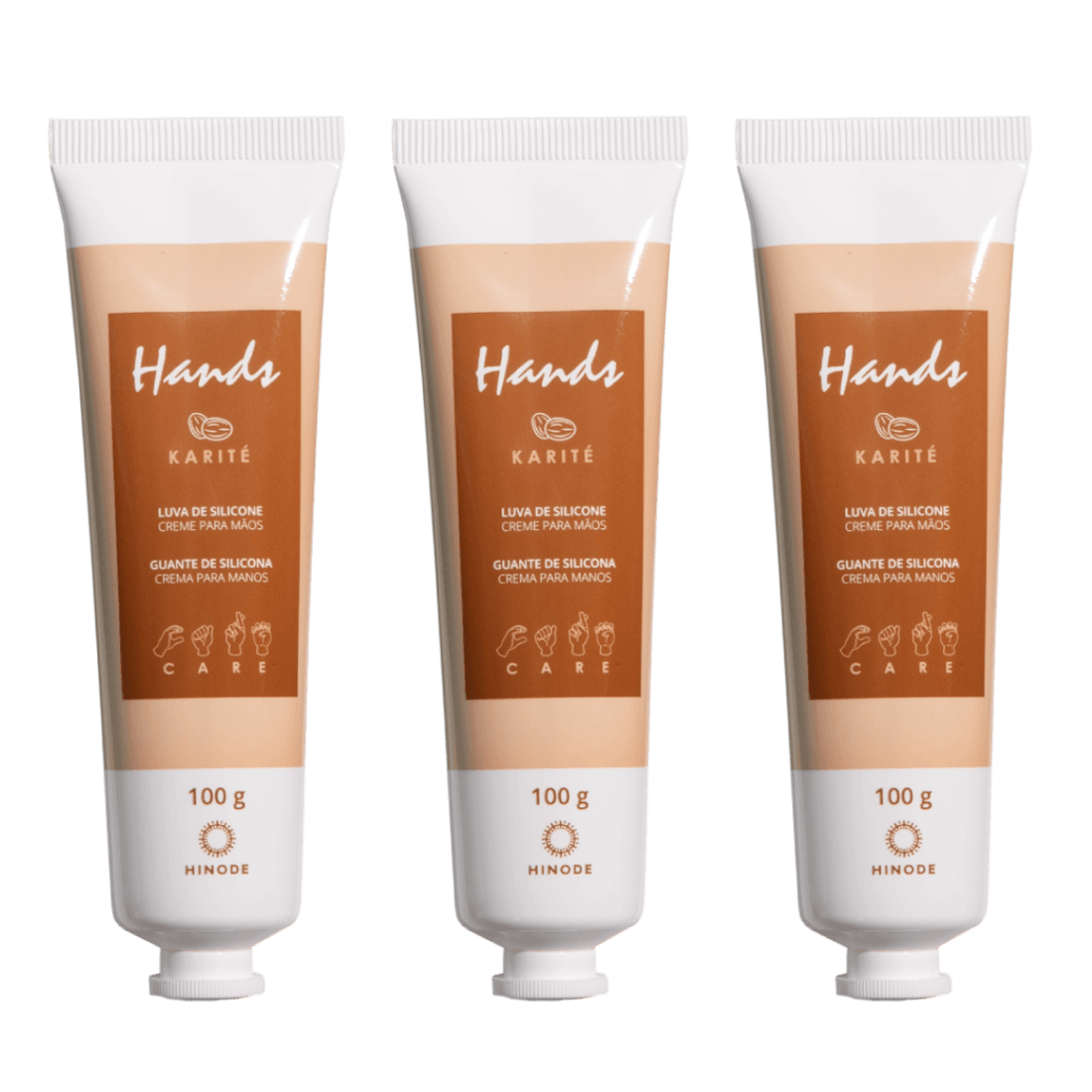 Kit 3 Luva De Silicone Karité Creme Para As Mãos Hands 100g