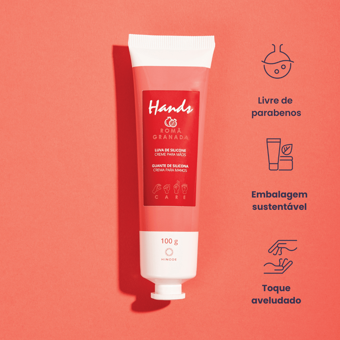 Miniatura 3 do produto Kit 3 Luvas De Silicone Romã Creme Para As Mãos Hands 100g