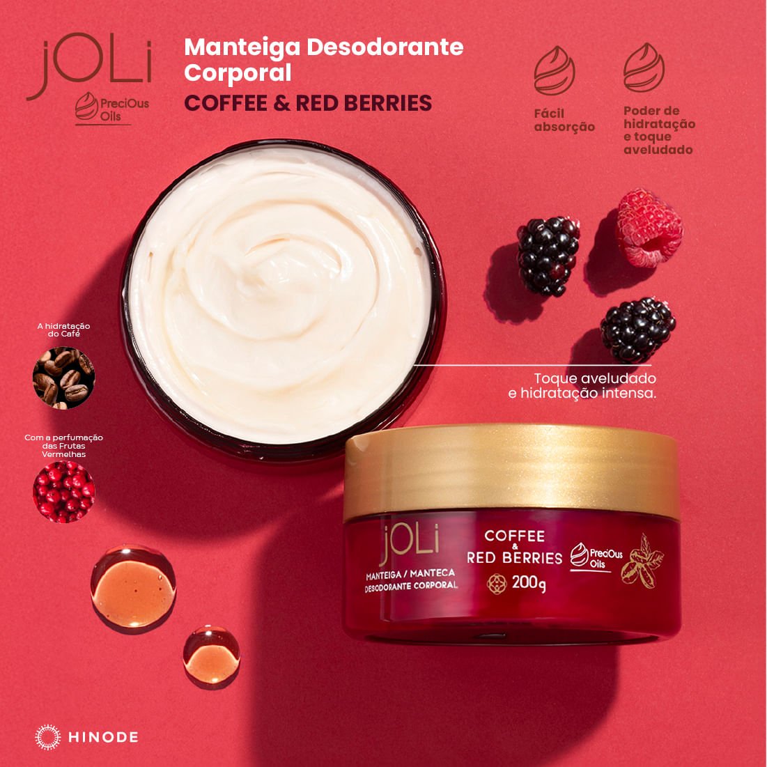 Miniatura 2 do produto Manteiga Corporal Joli Café e Frutas Vermelhas 200ml