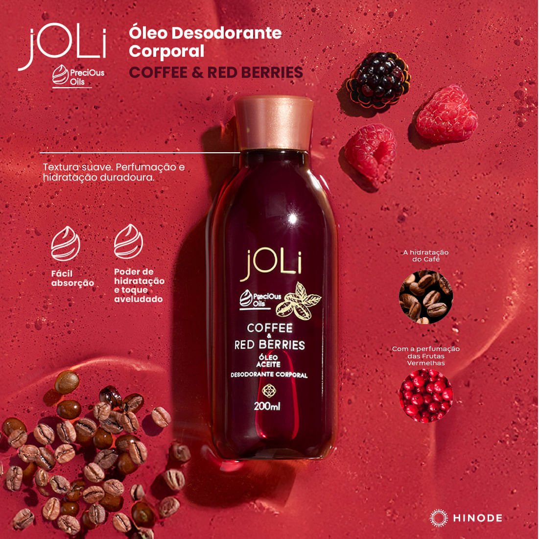 Miniatura 2 do produto Óleo Desodorante Corporal Joli Café e Frutas Vermelhas 200ml