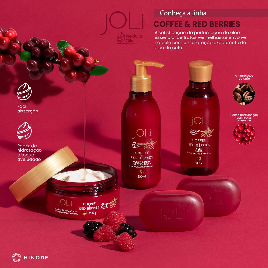 Miniatura 4 do produto Óleo Desodorante Corporal Joli Café e Frutas Vermelhas 200ml