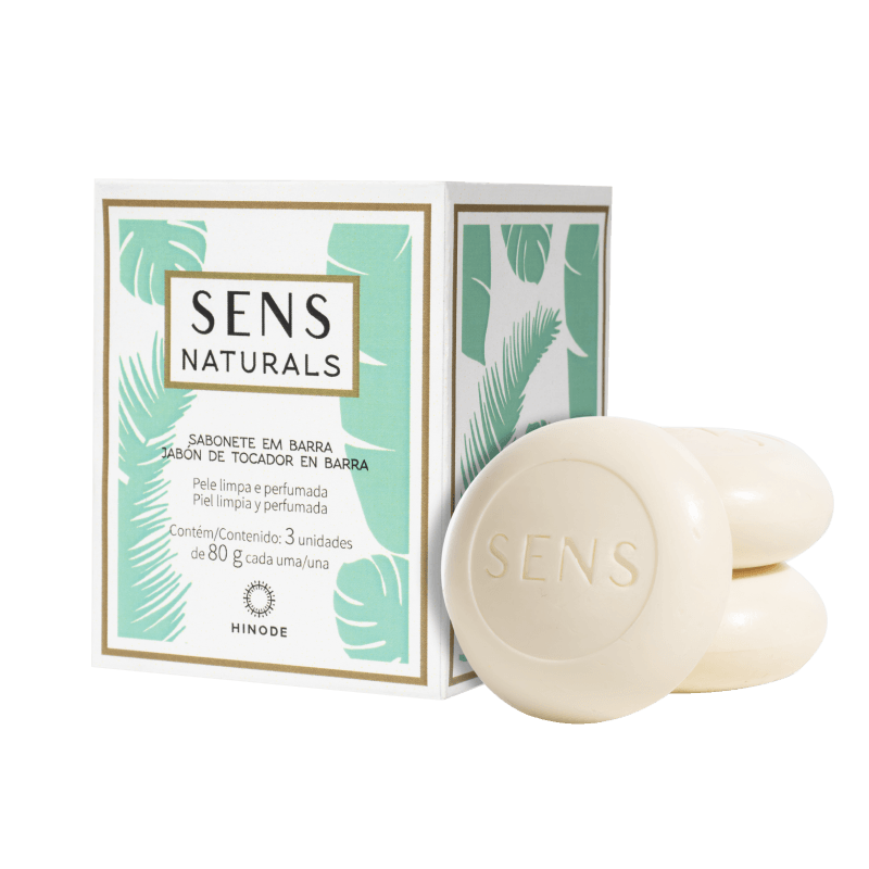 Sabonete em Barras  Sens Naturals Hinode Com 3 Unidades 80g
