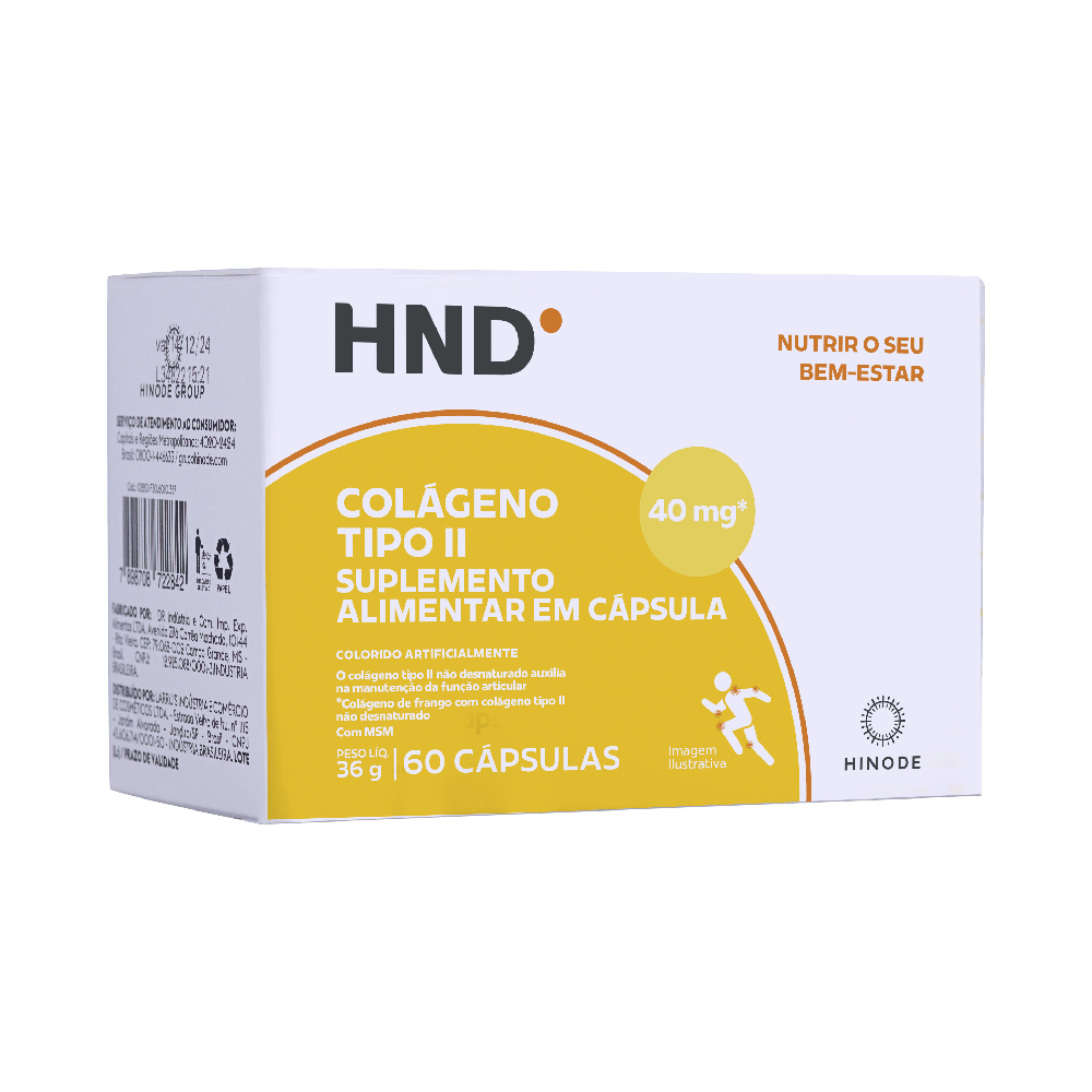 Miniatura 2 do produto Suplemento Alimentar Colágeno Tipo II HND 60 Cápsulas