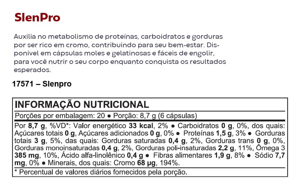 Miniatura 2 do produto Suplemento Alimentar Slenpro HND 120 Cápsulas