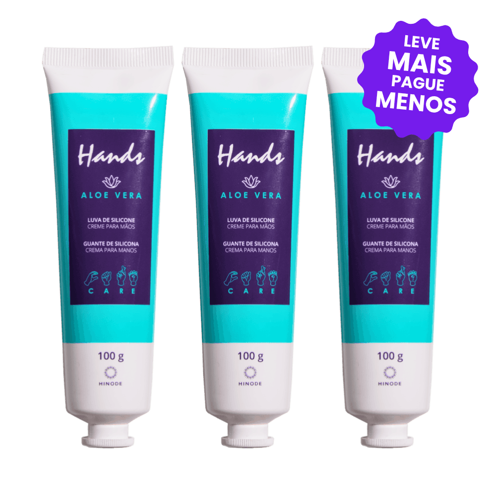 Kit 3 Luvas De Silicone Aloe Vera Hands 100g