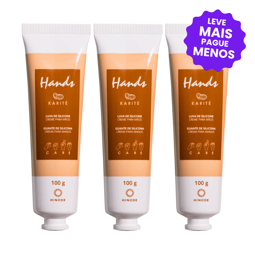 Kit 3 Luvas De Silicone Karité Hands 100g