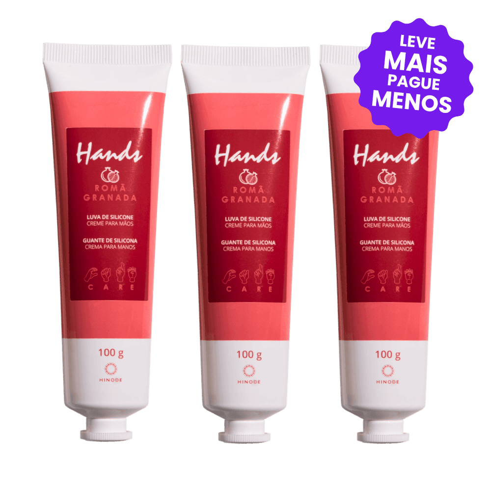 Kit 3 Luvas De Silicone Romã Hands 100g