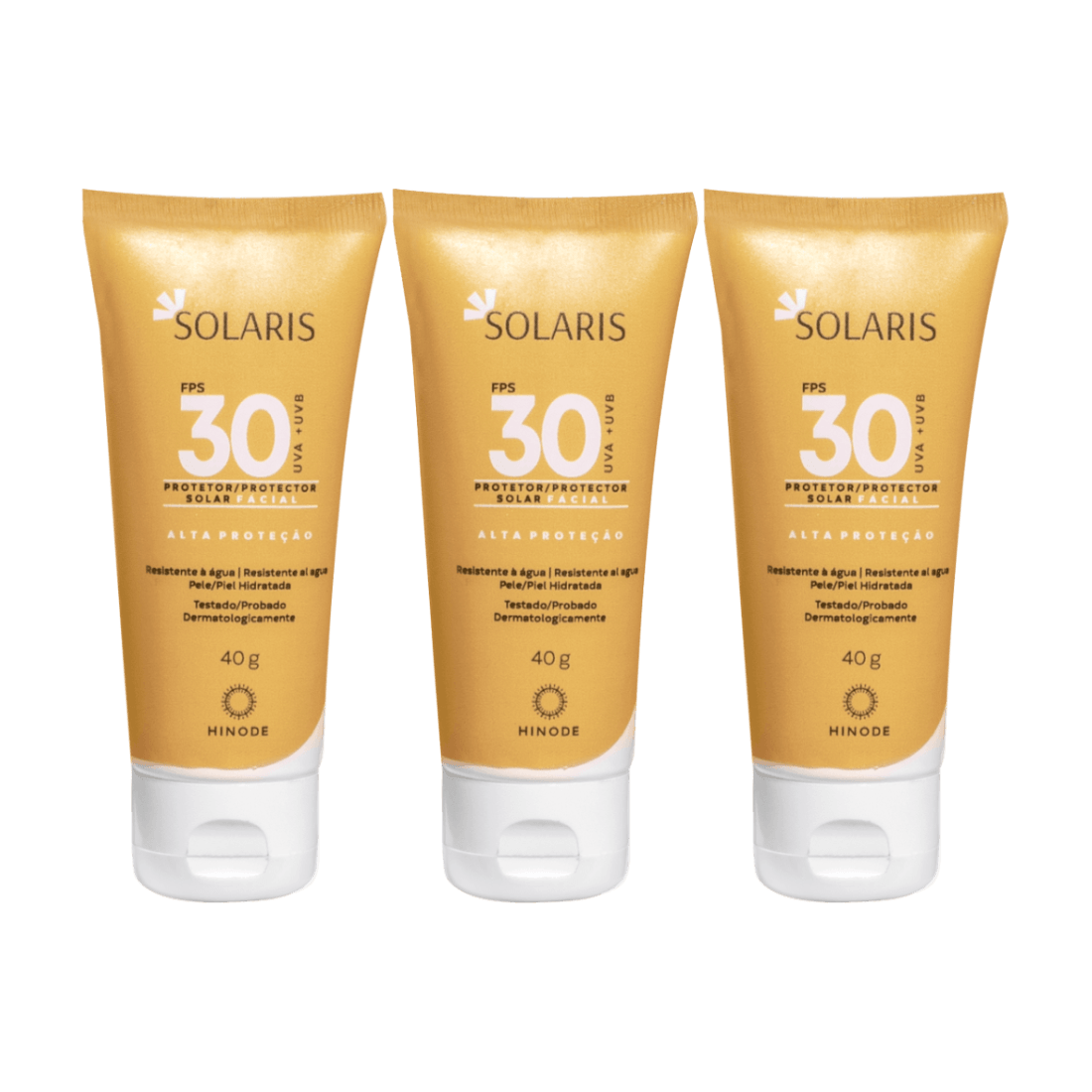 Kit Protetor Solar Facial Solaris UVA e UVB FPS 30 Solaris 40g - 3 uni