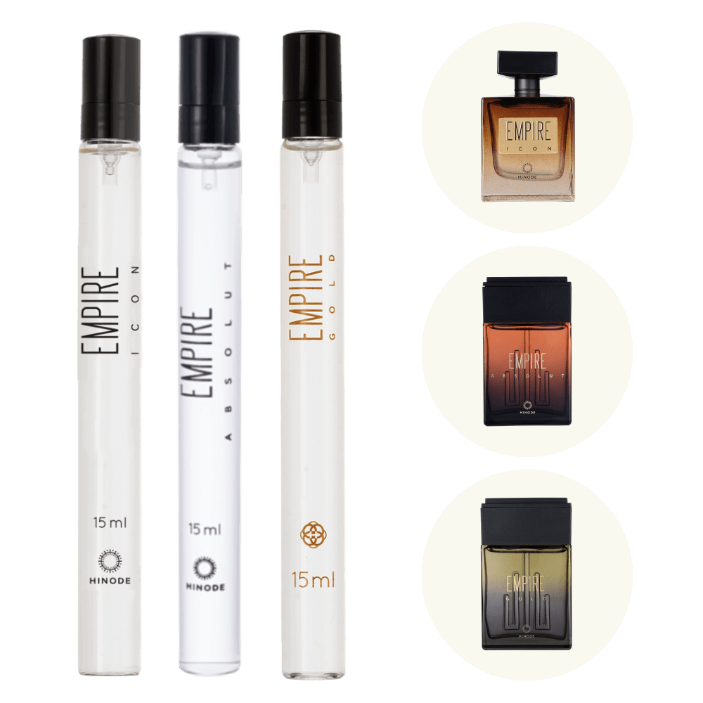 Kit 3 Perfumes Masculinos de Bolsa Empire Icon + Absolut + Gold