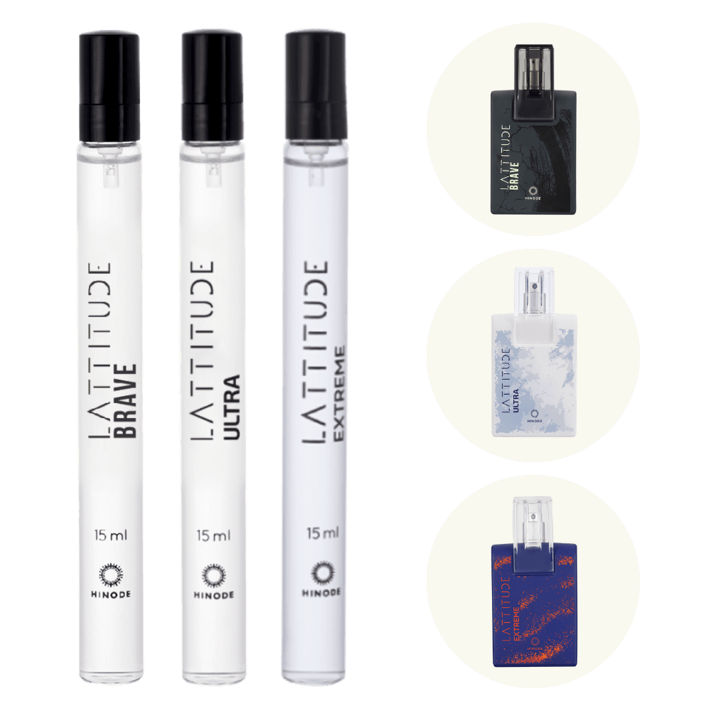 Kit 3 Perfumes Masculinos de Bolsa Lattitude Brave + Ultra + Extreme
