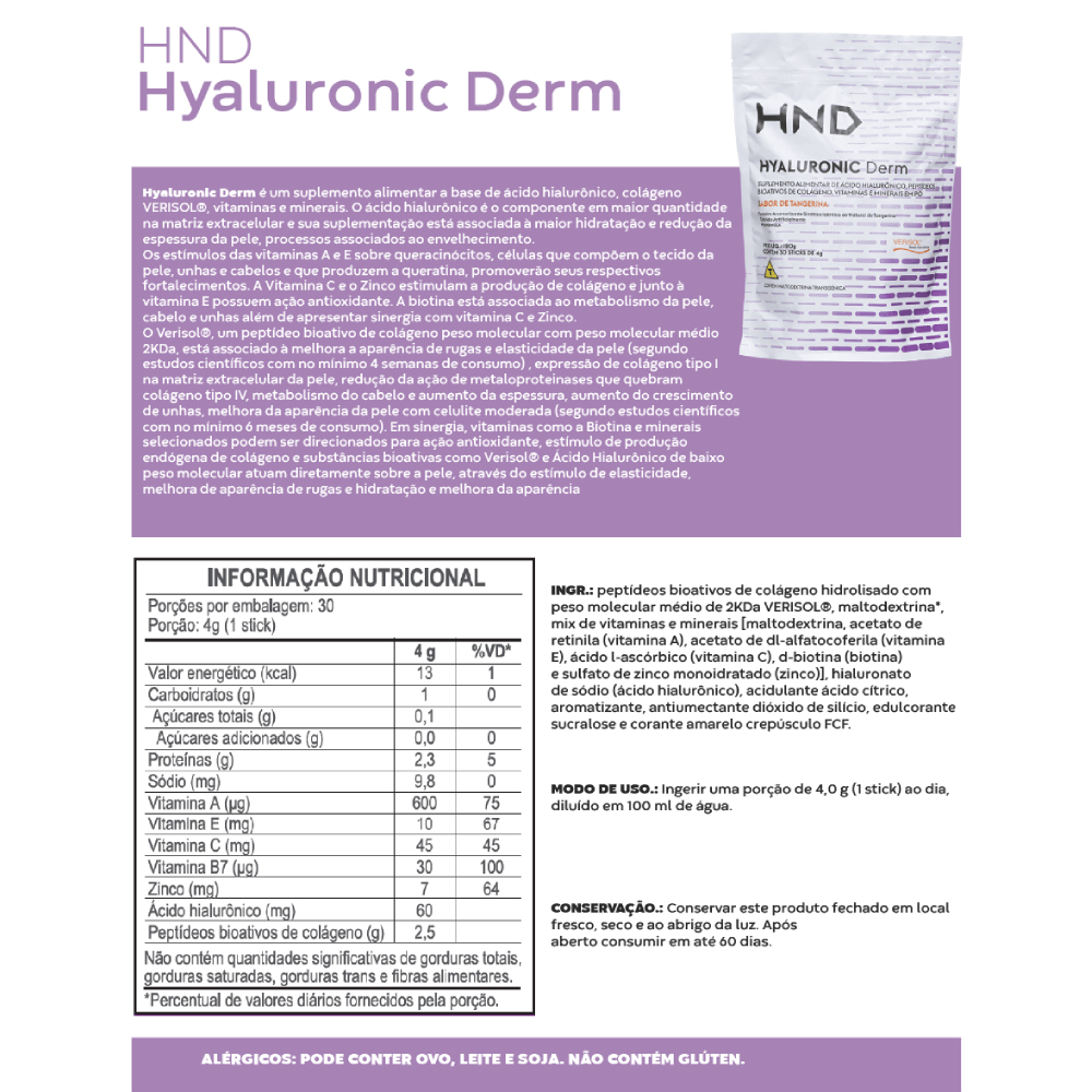 Imagem 2 de Suplemento Alimentar Hyaluronic Derm HND 120g
