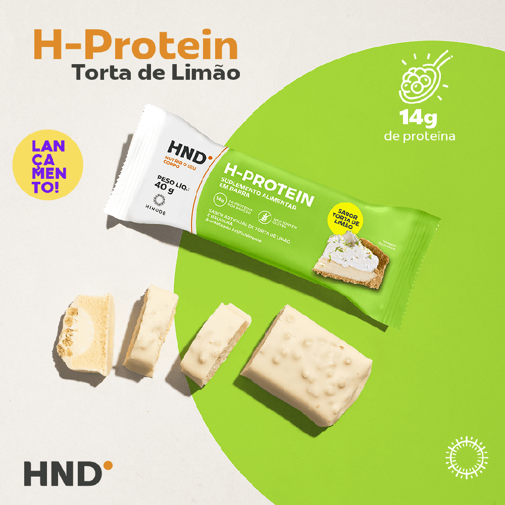 Imagem 4 de H- Protein Suplemento Alimentar em barra Sabor Torta de Limão HND 40g
