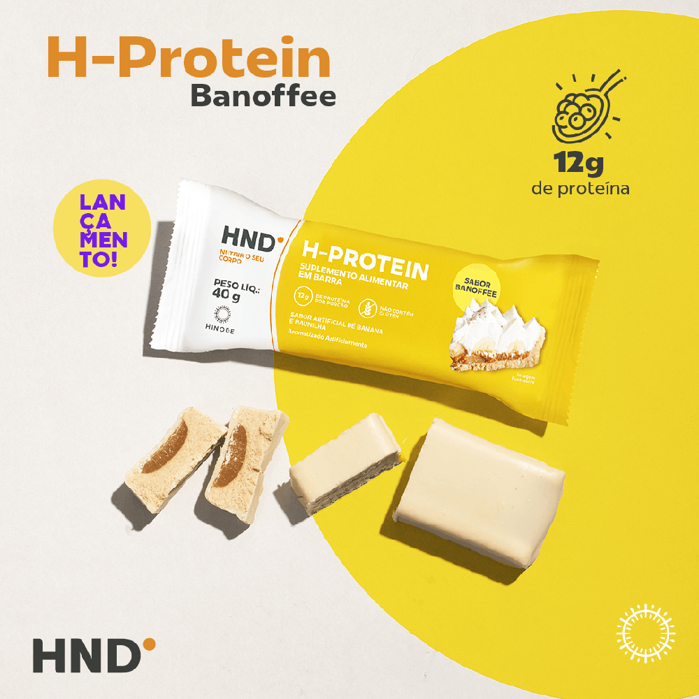 Imagem 4 de H- Protein Suplemento Alimentar em barra Sabor Banoffee HND 40g