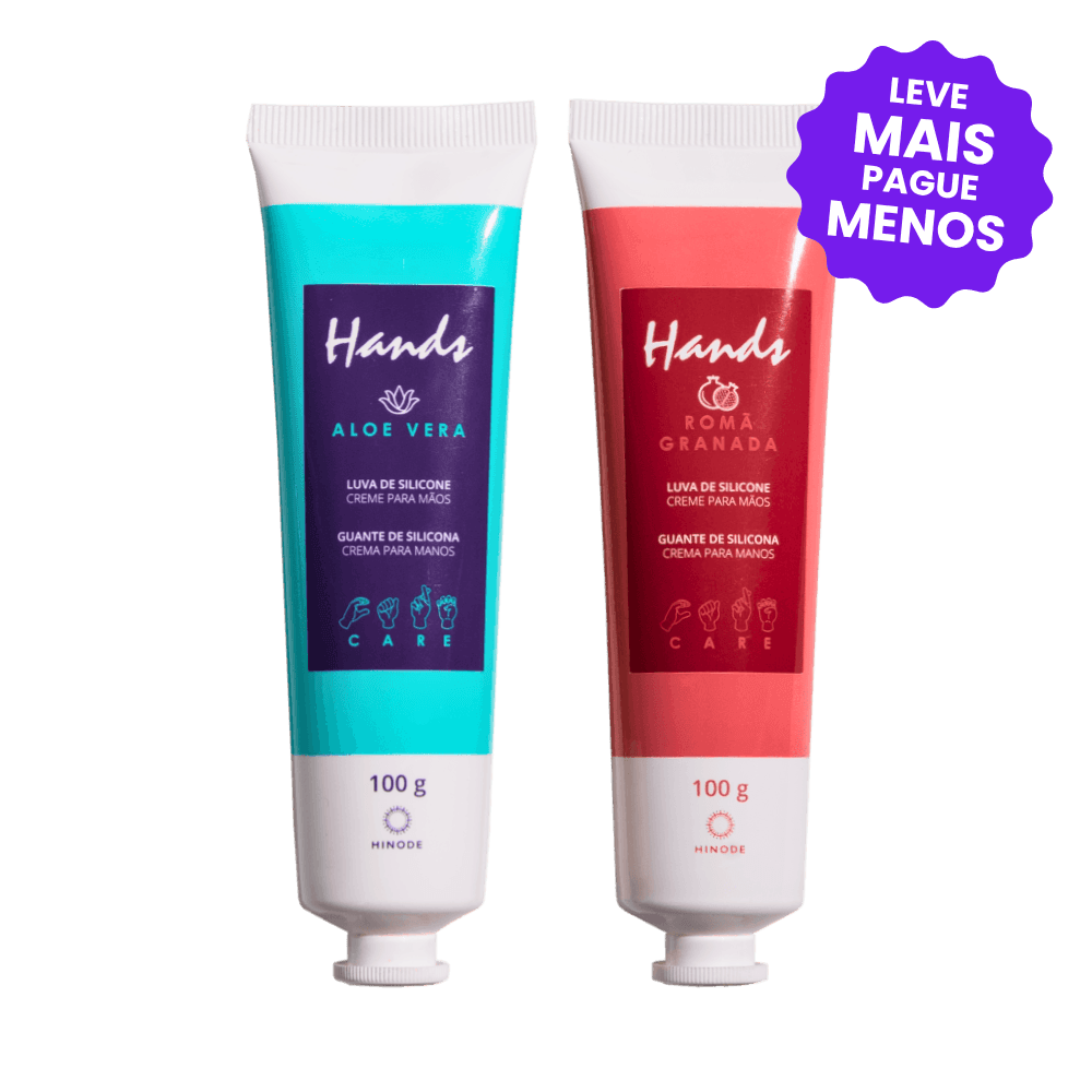 Kit 2 Luvas De Silicone Aloe Vera + Romã Hands 100g
