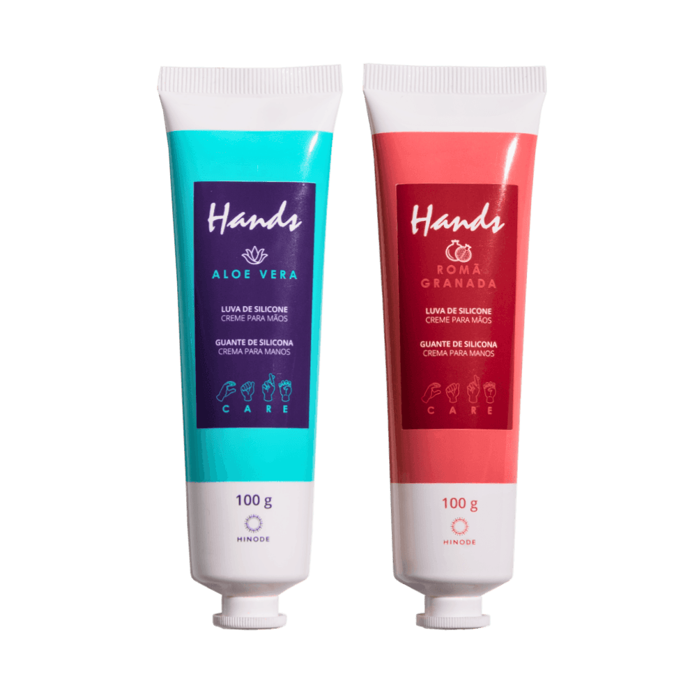 Imagem 2 de Kit 2 Luvas De Silicone Aloe Vera + Romã Hands 100g