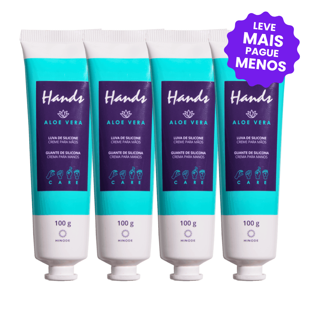 Kit 4 Luvas De Silicone Aloe Vera Hands 100g
