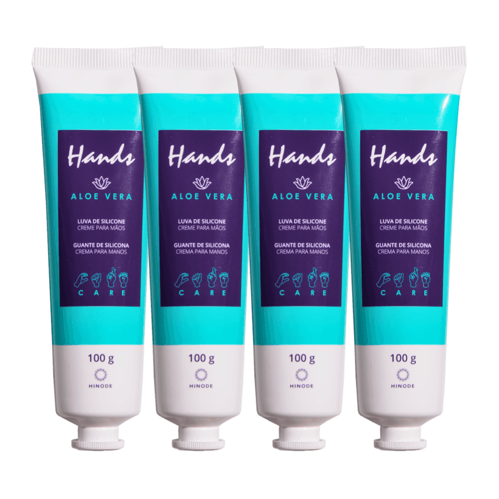 Imagem 2 de Kit 4 Luvas De Silicone Aloe Vera Hands 100g