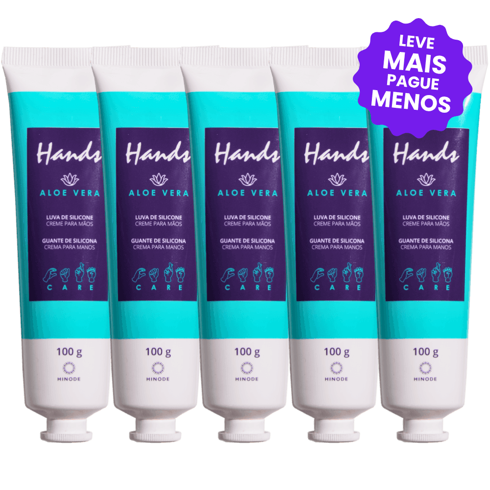 Kit 5 Luvas De Silicone Aloe Vera Hands 100g