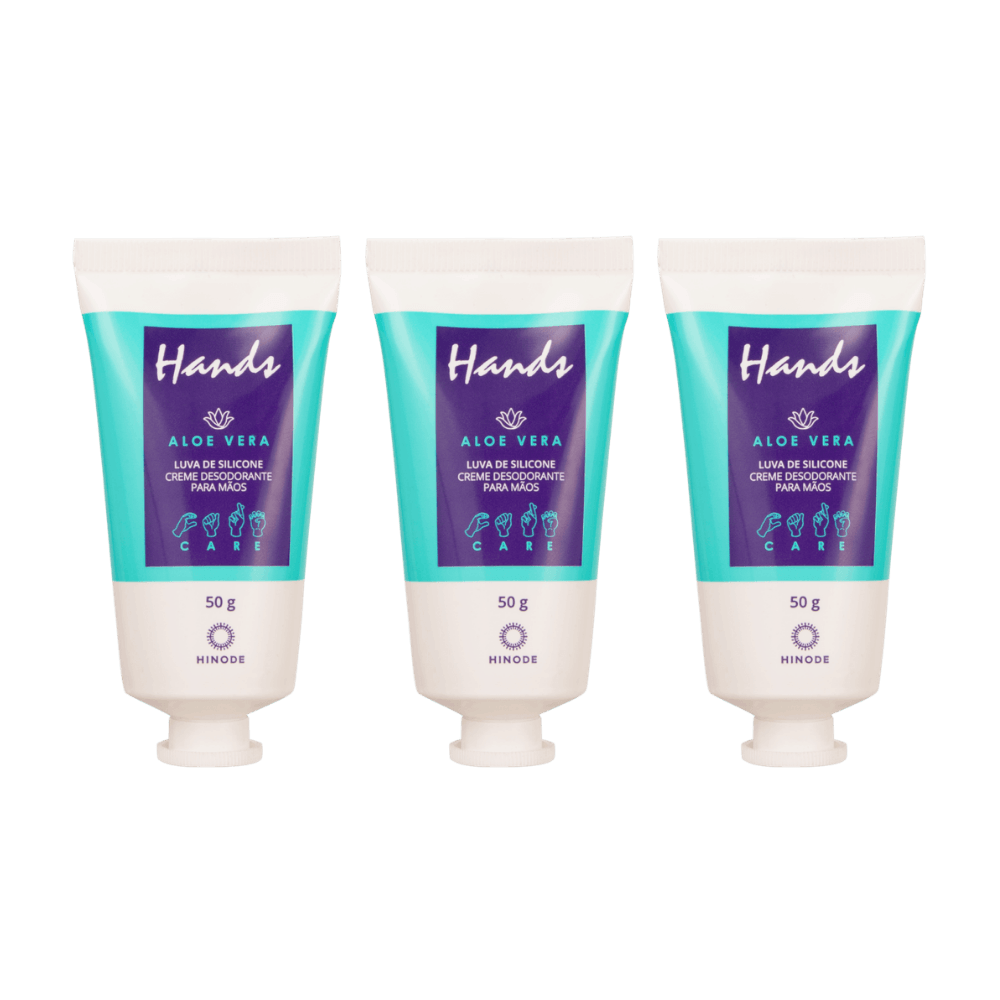 Imagem 2 de Kit 3 Miniaturas Luvas De Silicone Aloe Vera Hands 50g