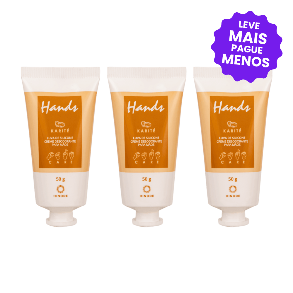 Kit 3 Miniaturas Luvas De Silicone Karité Hands 50g