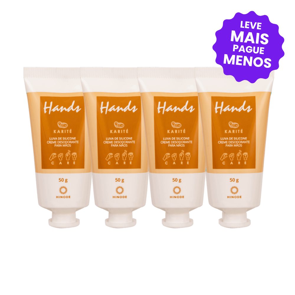 Kit 4 Miniaturas Luvas De Silicone Karité Hands 50g