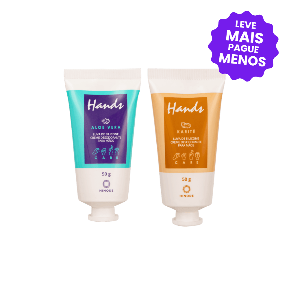 Kit 2 Miniaturas Luvas De Silicone Hands Aloe Vera + Karité