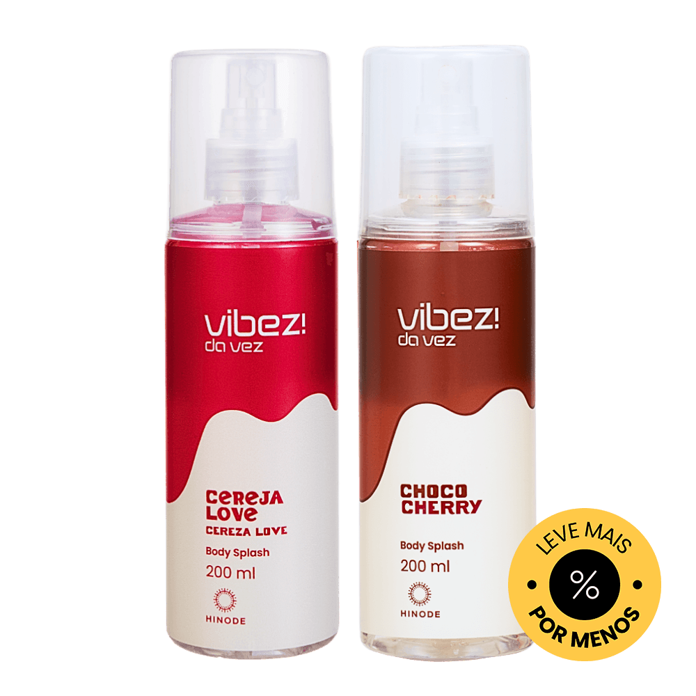Kit 2 Body Splashes Vibez da Vez! Choco Cherry + Cereja Love