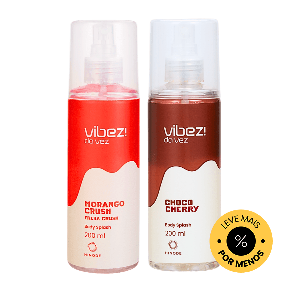 Kit 2 Body Splashes Vibez da Vez! Choco Cherry + Morango Crush