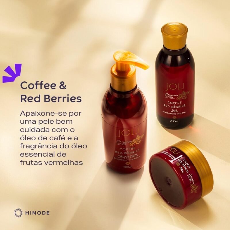 Óleo Em Creme Corporal Perfumado Café e Frutas Vermelhas Joli 200ml Hinode
